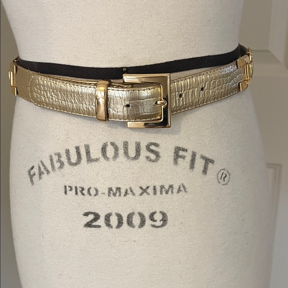 Cache Gold and Black Textured Belt